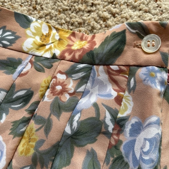80S vintage midi length floral skirt fits size 6-8 - Picture 3 of 4